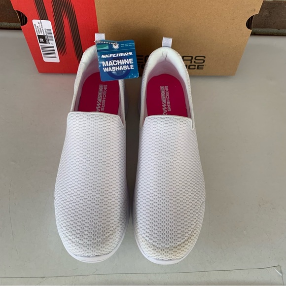 Skechers Womens white Go Walk Joy terrific slip on Fitness Walking Sneakers - Picture 4 of 9